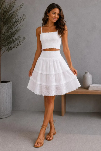 Minigonna bianca donna - , a