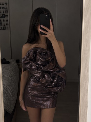 Abito corto zara metallizzato - abito,