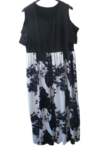 Vestito lungo nero bianco - nero, e