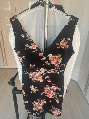 Abito nero fiori - nero, a